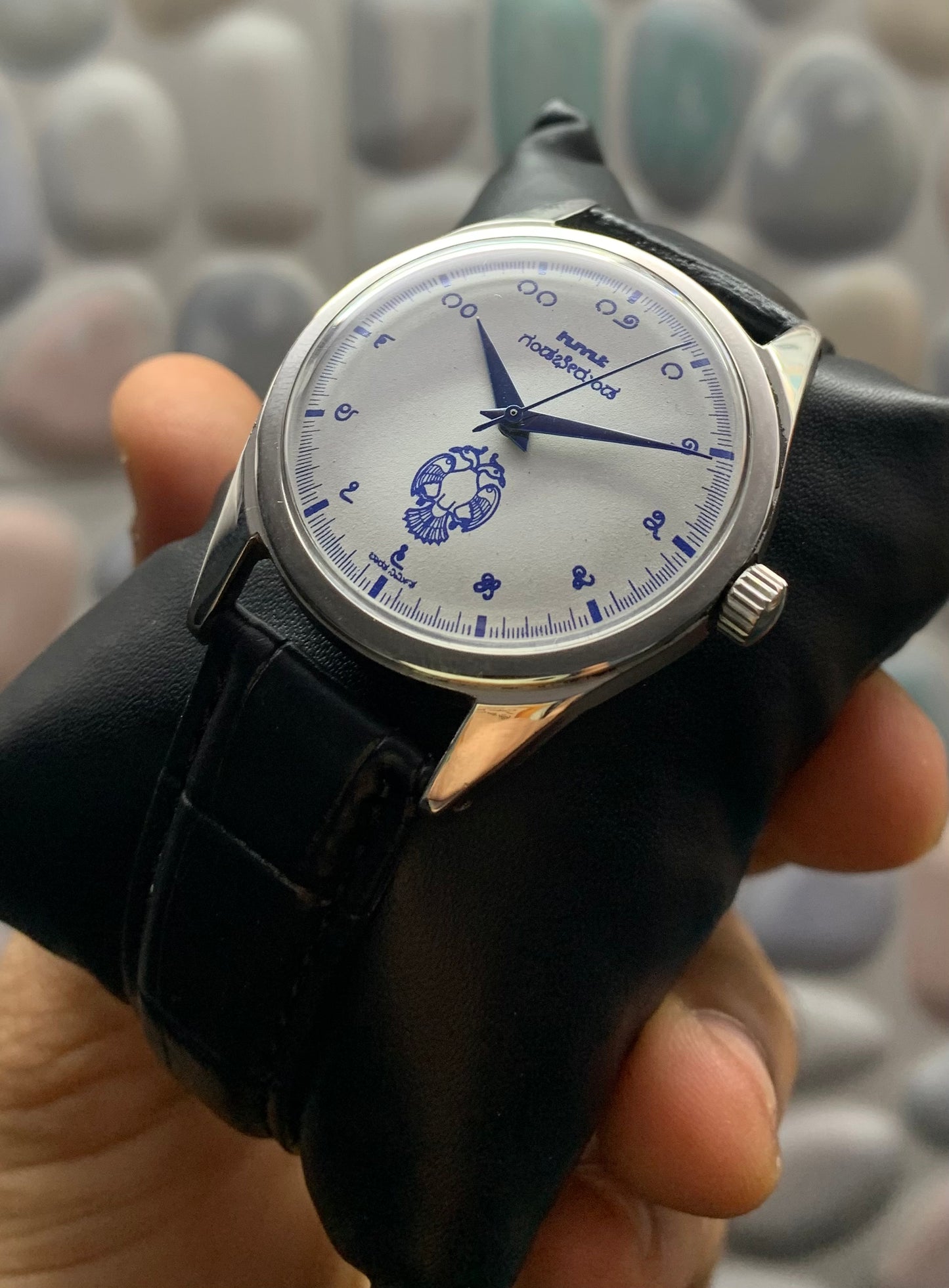 HMT Gandaberunda White Kannada Numeral Hand winding Mod Watch