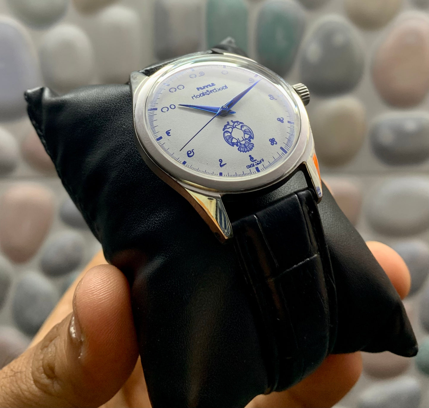 HMT Gandaberunda White Kannada Numeral Hand winding Mod Watch