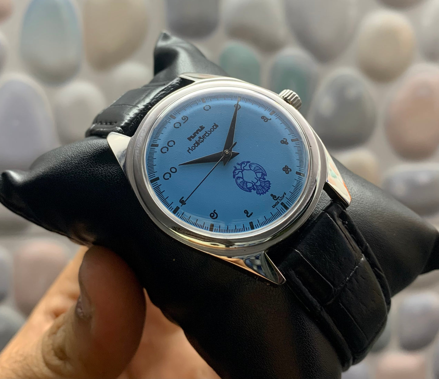 HMT Gandaberunda Blue Kannada Numeral Hand-Winding Mod Watch