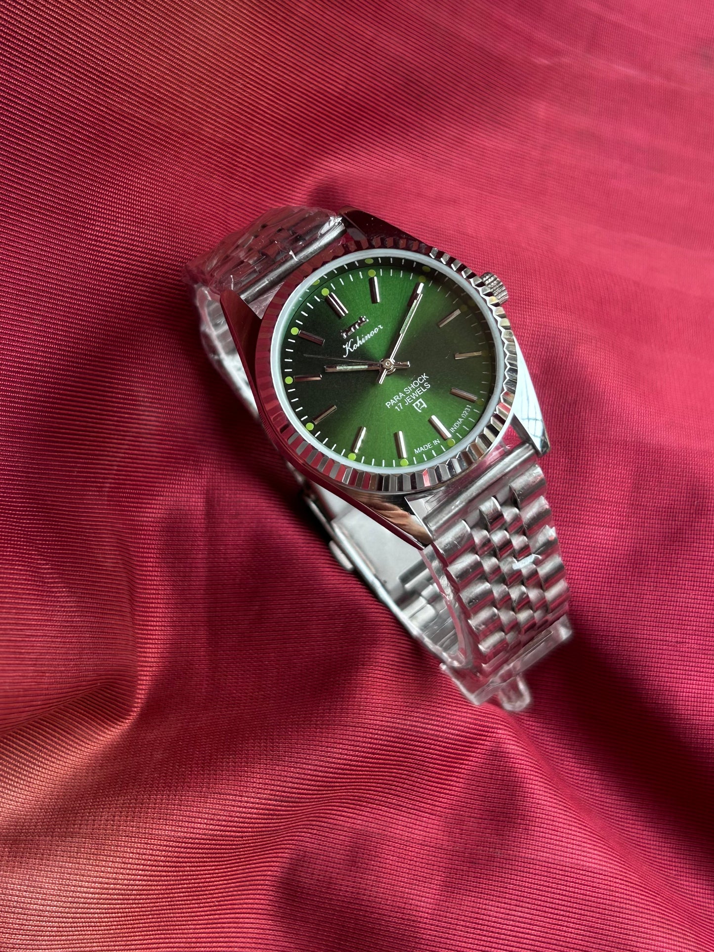 HMT Kohinoor Lizard Green Sunburst Fluted