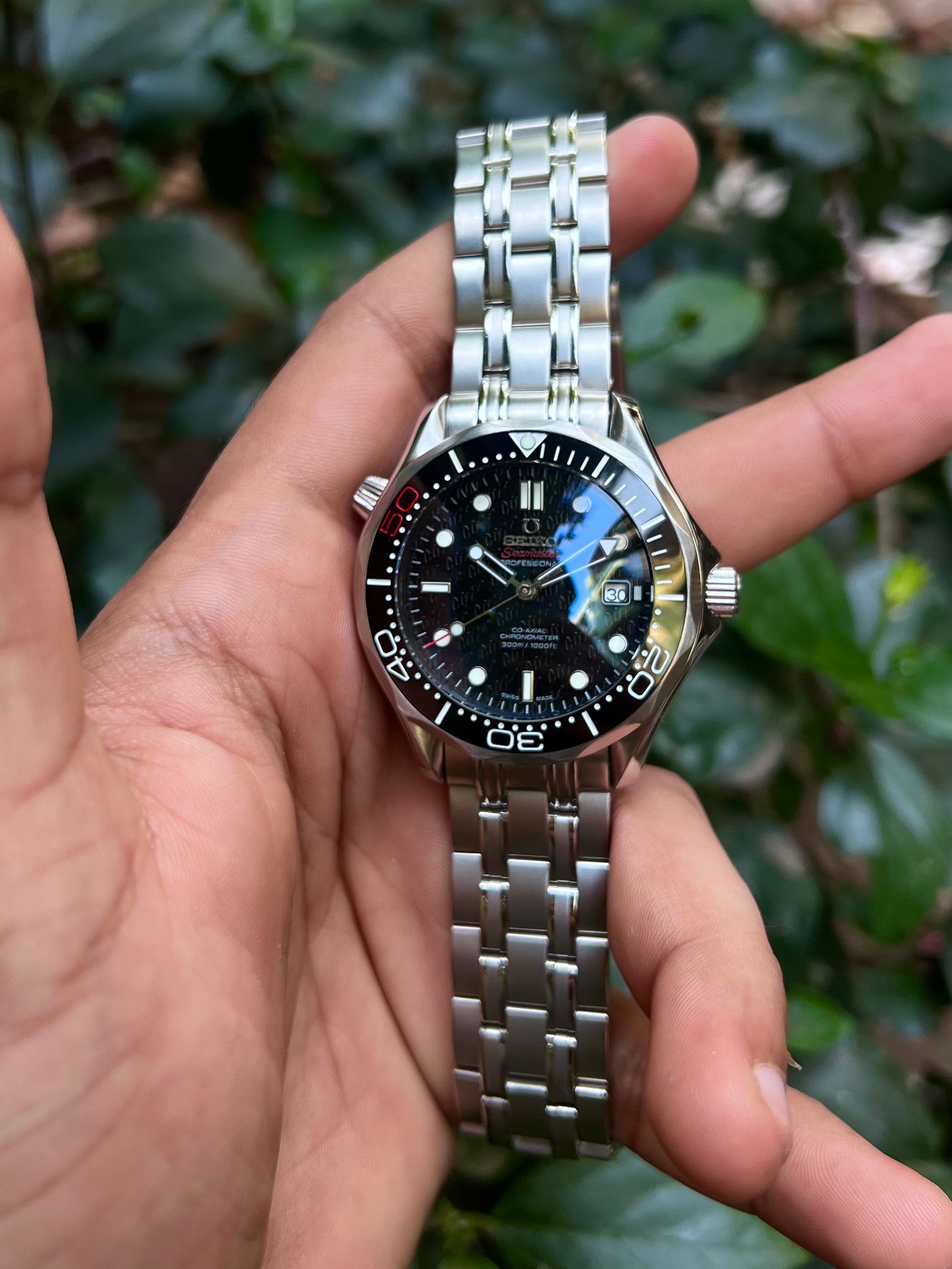 Seiko Black Seamaster Divers Automatic Homage Mod