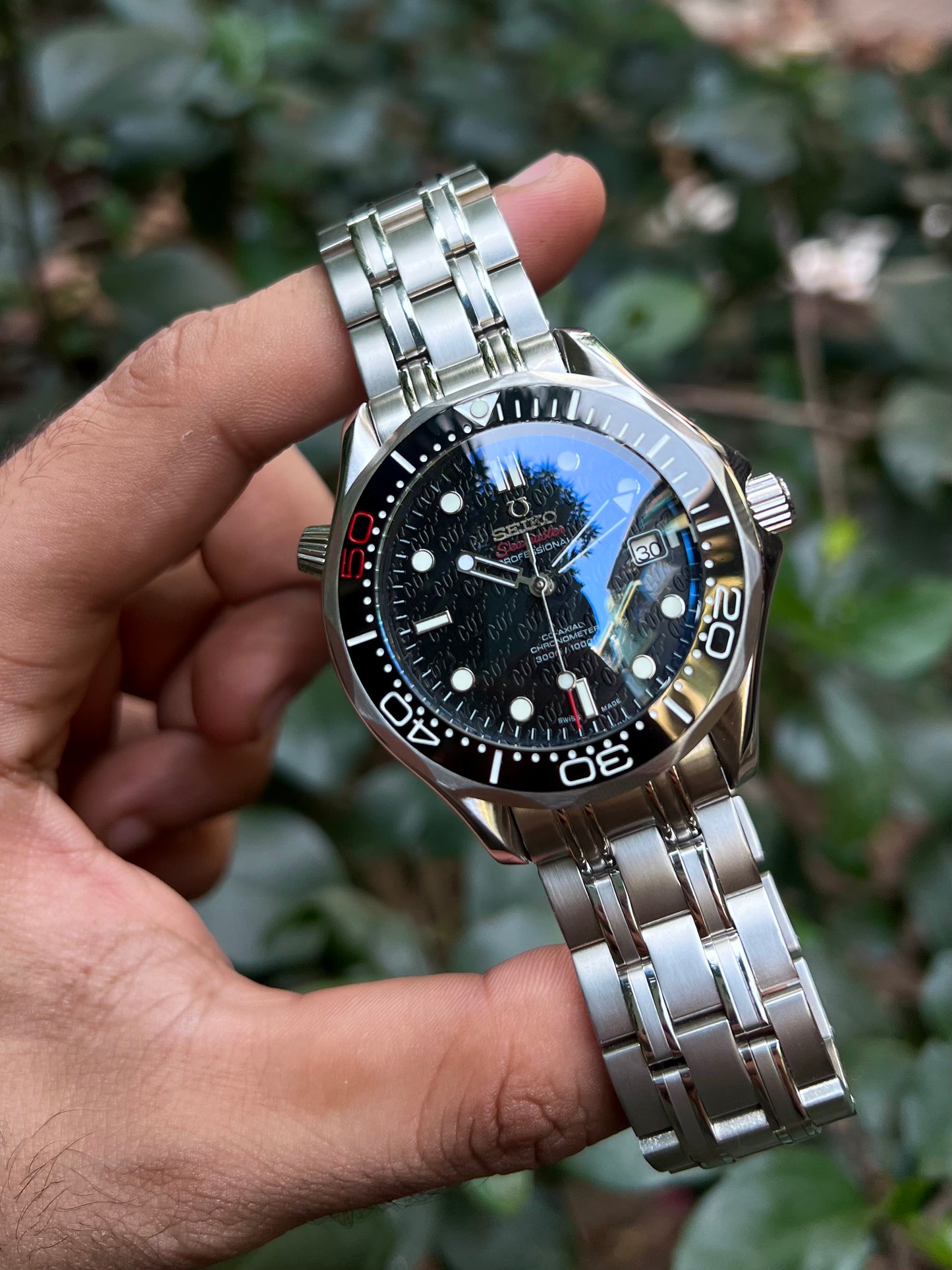 Seiko Black Seamaster Divers Automatic Homage Mod