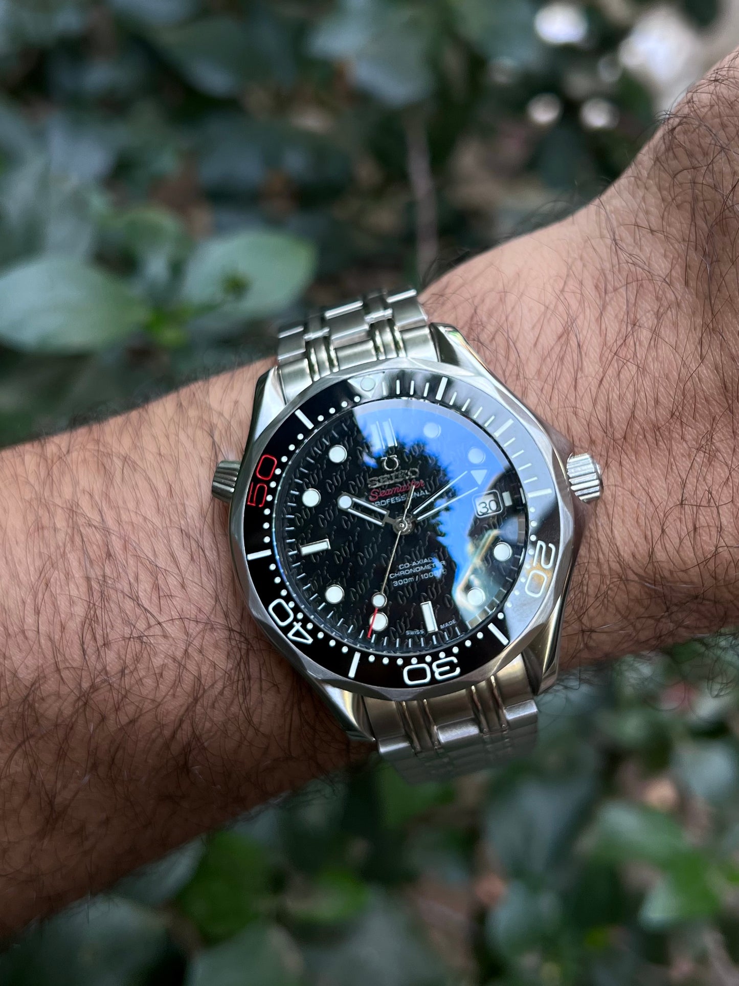 Seiko Black Seamaster Divers Automatic Homage Mod