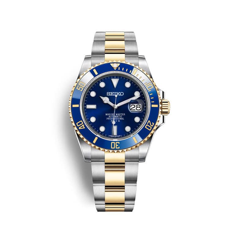 Seiko Blue Royal Submariner Homage Mod Watch