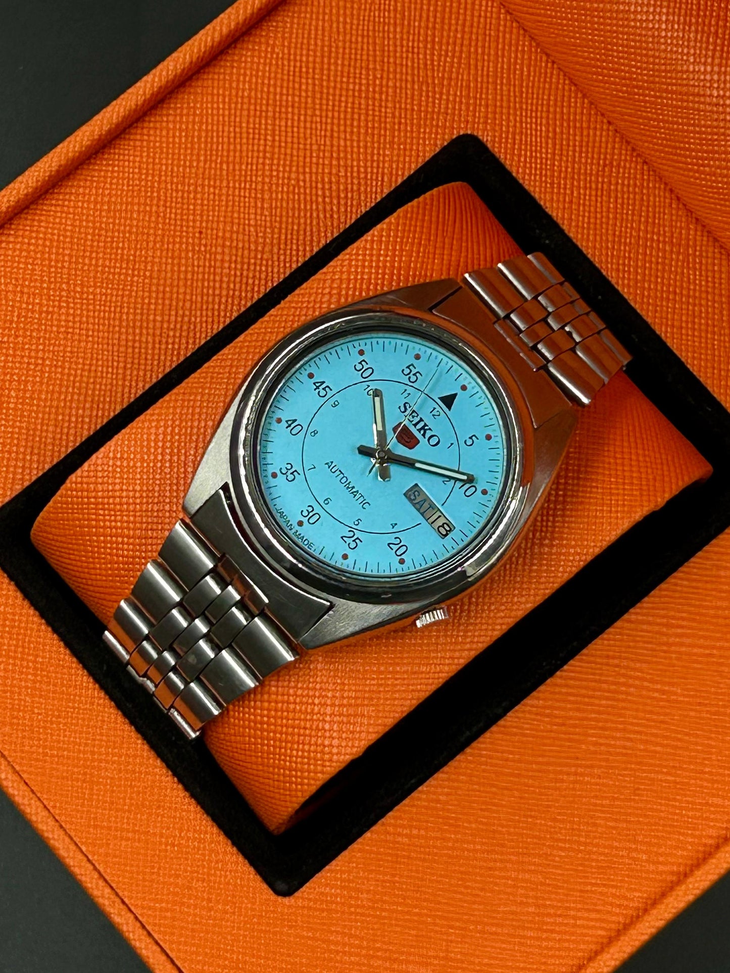 Unique Seiko Pre-Owned Modified Watch Blue