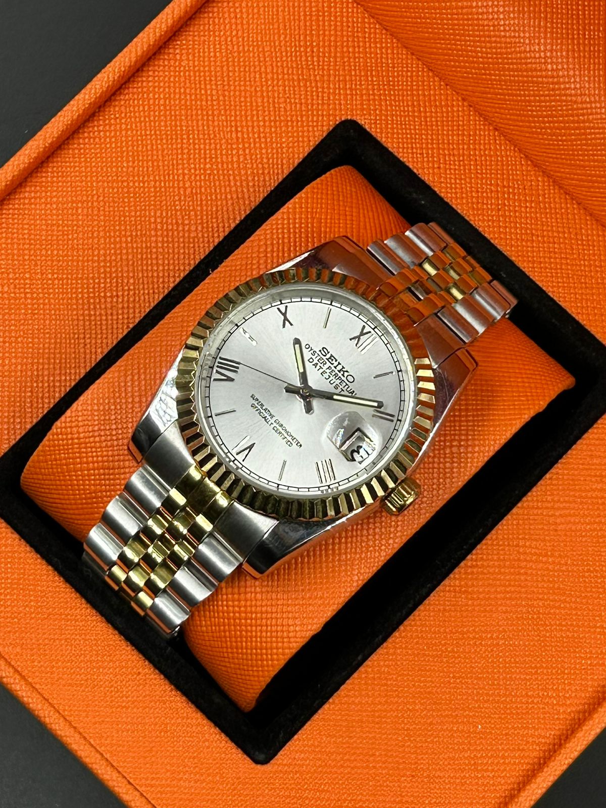 Seiko DateJust Gold &amp; Silver Fluted Automatic Homage - 36mm