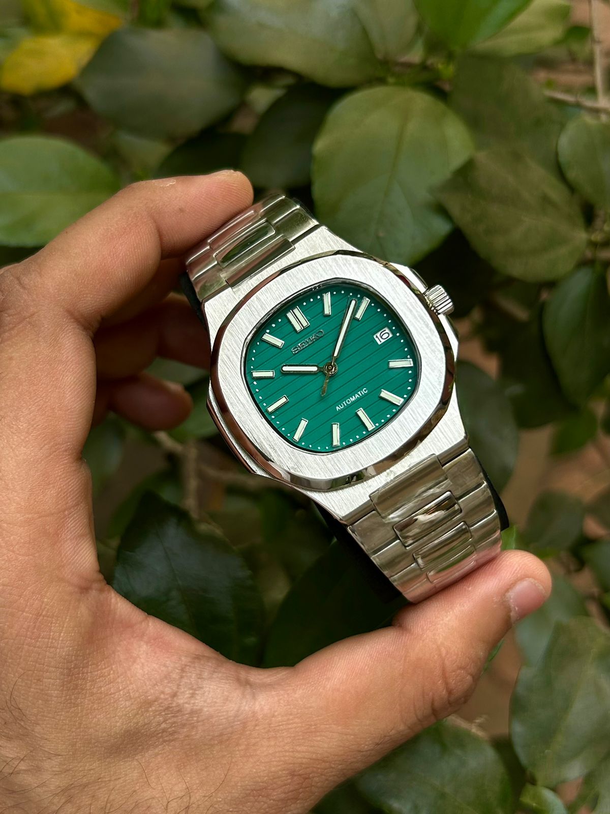 Seiko Patek Nautilus Peacock Dark Green Automatic Homage