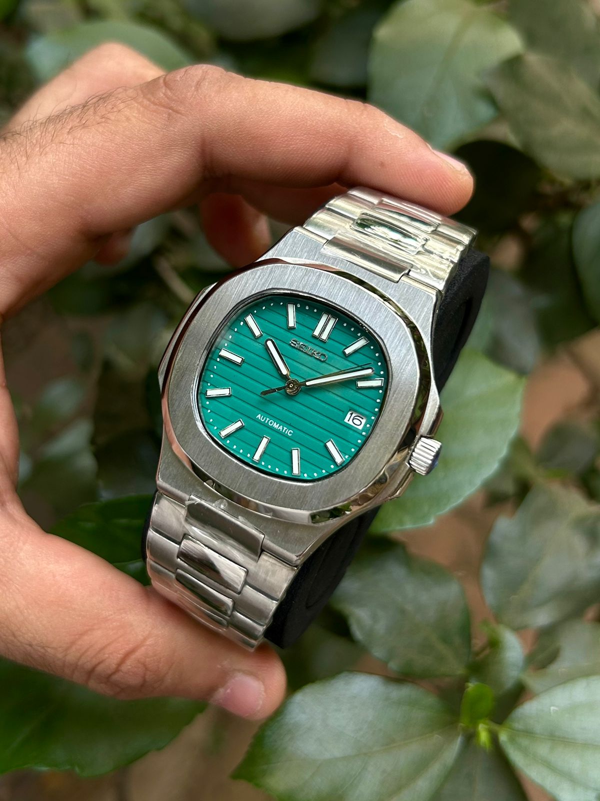 Seiko Patek Nautilus Peacock Dark Green Automatic Homage