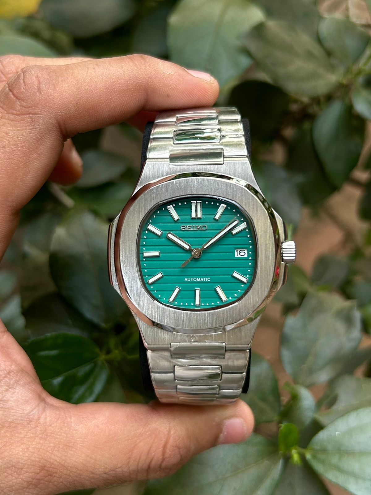 Seiko Patek Nautilus Peacock Dark Green Automatic Homage