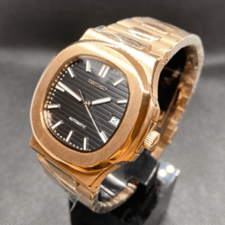 Seiko Patek Nautilus Rose Gold Homage Mod Watch