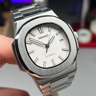 Seiko Nautilus White Homage Mod Watch